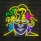 Neon-Porträt einer Frau mit langen Haaren LED-Neonschild für Wohnzimmer Bar