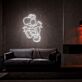 grüner Dinosaurier-Charakter LED-Neonschild Wohnzimmer Gamingzimmer