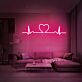 Herz mit EKG-Linie LED-Neonschild für Wohnzimmer Schlafzimmer