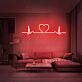 Herz mit EKG-Linie LED-Neonschild für Wohnzimmer Schlafzimmer