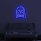 Totenkopf mit Knochen LED-Neonschild Wohnzimmer Bar