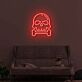 Totenkopf mit Knochen LED-Neonschild Wohnzimmer Bar