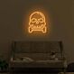 Totenkopf mit Knochen LED-Neonschild Wohnzimmer Bar