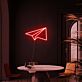 Papierflugzeug LED-Neonschild für Wohnzimmer Büro