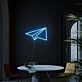 Papierflugzeug LED-Neonschild für Wohnzimmer Büro