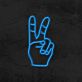 Hand mit Victory Zeichen LED-Neonschild Wohnzimmer Bar