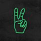 Hand mit Victory Zeichen LED-Neonschild Wohnzimmer Bar