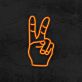 Hand mit Victory Zeichen LED-Neonschild Wohnzimmer Bar
