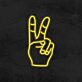 Hand mit Victory Zeichen LED-Neonschild Wohnzimmer Bar