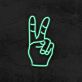 Hand mit Victory Zeichen LED-Neonschild Wohnzimmer Bar