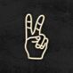 Hand mit Victory Zeichen LED-Neonschild Wohnzimmer Bar