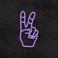 Hand mit Victory Zeichen LED-Neonschild Wohnzimmer Bar