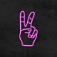 Hand mit Victory Zeichen LED-Neonschild Wohnzimmer Bar