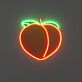 Pfirsich LED-Neonschild für Küche oder Bar