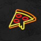 Pizzastück mit Käse und Salami LED-Neonschild für Restaurant Imbiss