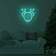 Rentierkopf LED-Neonschild Wohnzimmer Weihnachten