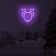Rentierkopf LED-Neonschild Wohnzimmer Weihnachten