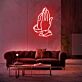 betende Hände LED-Neonschild Wohnzimmer Lounge