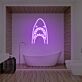 Hai mit geöffnetem Maul LED-Neonschild Badezimmer Wohnzimmer