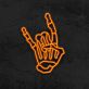 Skelett Hand Rockgeste LED-Neonschild für Musik Bar