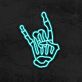 Skelett Hand Rockgeste LED-Neonschild für Musik Bar