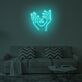 Gesicht mit Händen Linienzeichnung LED-Neonschild für Wohnzimmer Studio