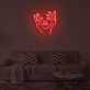 Gesicht mit Händen Linienzeichnung LED-Neonschild für Wohnzimmer Studio