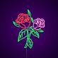 Rosenblüten LED-Neonschild Wohnzimmer Schlafzimmer