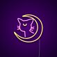 Katze mit Halbmond LED-Neonschild Wohnzimmer Schlafzimmer