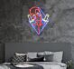 Maske mit gekreuzten Schwertern LED-Neonschild für Gamingzimmer und Wohnzimmer