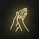 Hand mit Tierpfote als LED-Neonschild