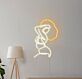 tanzende Frau mit Afrofrisur LED-Neonschild Wohnzimmer Studio
