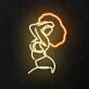 tanzende Frau mit Afrofrisur LED-Neonschild Wohnzimmer Studio