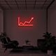 Wachstumskurve mit Pfeil LED-Neonschild Büro Konferenzraum