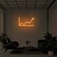 Wachstumskurve mit Pfeil LED-Neonschild Büro Konferenzraum