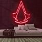 Stilisiertes Abzeichen mit Kapuzenform LED-Neonschild Gamingzimmer Wohnzimmer