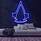 Stilisiertes Abzeichen mit Kapuzenform LED-Neonschild Gamingzimmer Wohnzimmer