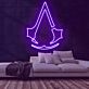 Stilisiertes Abzeichen mit Kapuzenform LED-Neonschild Gamingzimmer Wohnzimmer