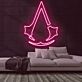 Stilisiertes Abzeichen mit Kapuzenform LED-Neonschild Gamingzimmer Wohnzimmer