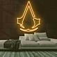 Stilisiertes Abzeichen mit Kapuzenform LED-Neonschild Gamingzimmer Wohnzimmer