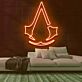 Stilisiertes Abzeichen mit Kapuzenform LED-Neonschild Gamingzimmer Wohnzimmer