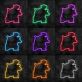 Schildkröten-Charakter Silhouette LED-Neonschild für Gamingzimmer und Kinderzimmer