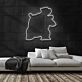 Schildkröten-Charakter Silhouette LED-Neonschild für Gamingzimmer und Kinderzimmer