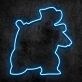 Schildkröten-Charakter Silhouette LED-Neonschild für Gamingzimmer und Kinderzimmer