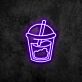 Getränkebecher mit Strohhalm LED-Neonschild für Cafe Bar