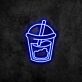 Getränkebecher mit Strohhalm LED-Neonschild für Cafe Bar