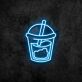 Getränkebecher mit Strohhalm LED-Neonschild für Cafe Bar