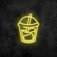 Getränkebecher mit Strohhalm LED-Neonschild für Cafe Bar