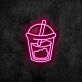 Getränkebecher mit Strohhalm LED-Neonschild für Cafe Bar