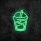 Getränkebecher mit Strohhalm LED-Neonschild für Cafe Bar